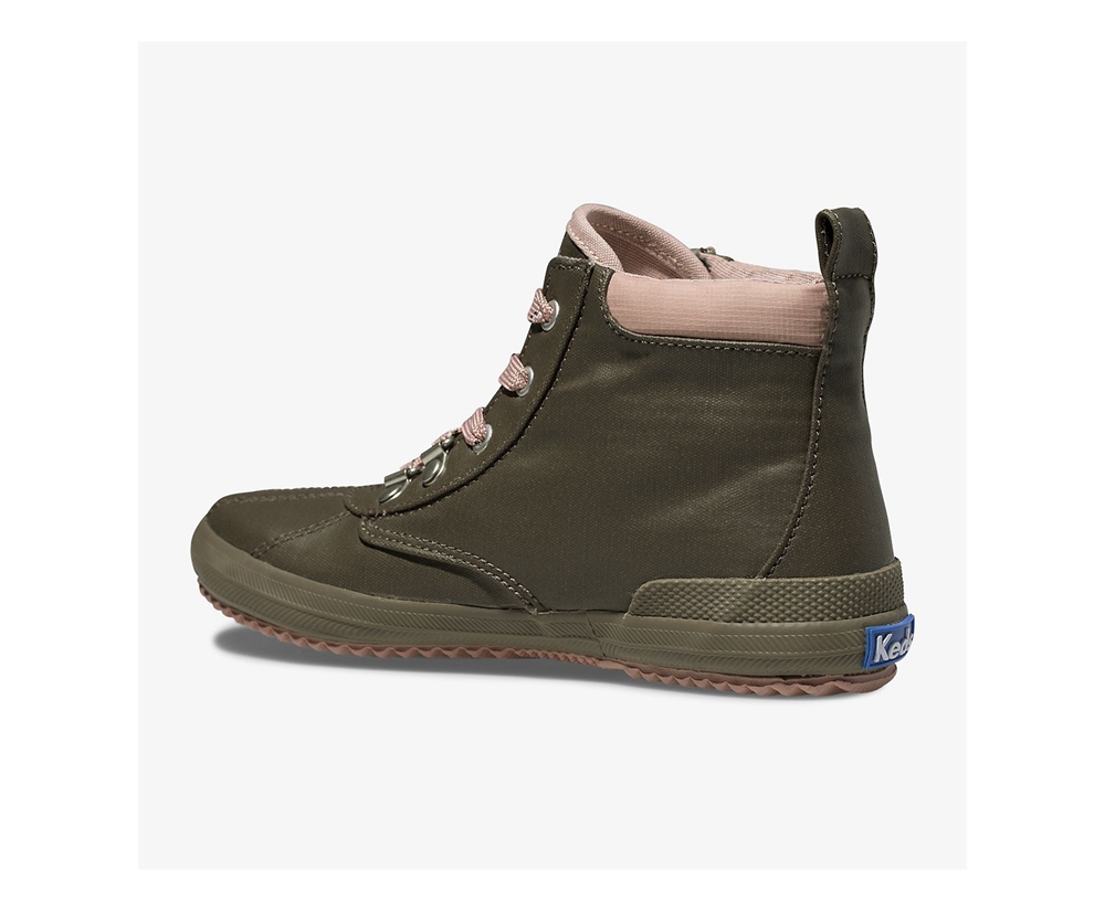 Keds Boots Olive - Cyber Scout Coated Canvas - Kids NFSEDK-730